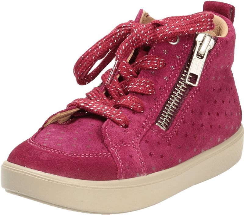 Wandelschoenen - SUPIES - Leer en Suède - Vetering met 4 Gaten - Ronde Neus