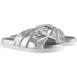 Högl - Adele - Slippers - Grijs - Leer - Metallic Afwerking