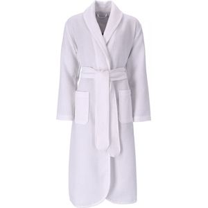 VOSSEN - Catania - Damesbadjas - Wit - Waffelpiqué Stijl