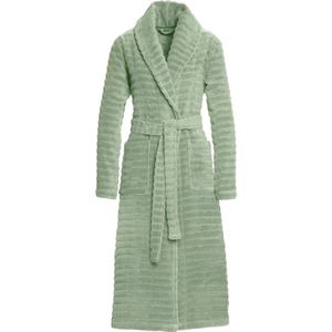 VOSSEN - Damesbadjas - Luchtig Waffelpiqué Design - Kleur Soft Green