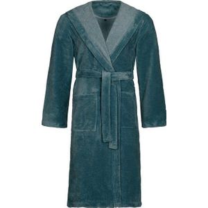 Vossen Unisex-Bademantel Lynn, Langform, Microfaser-Webfrottier, Kapuze, Gürtel, für Damen & Herren, mit Kapuze, aus Microfaser