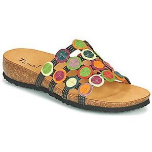 Think! dames JULIA chromfrei gegerbte nachhaltige Pantolette, SCHWARZ/MULTICOLOUR 0000