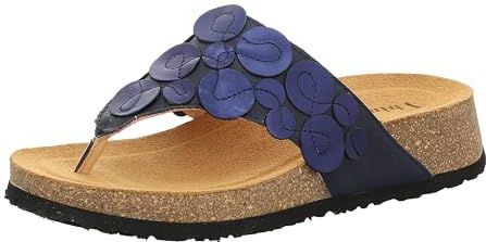 Think - Koak - Damessandalen - Marine/Combi - Chroomvrij Gelooid Leer