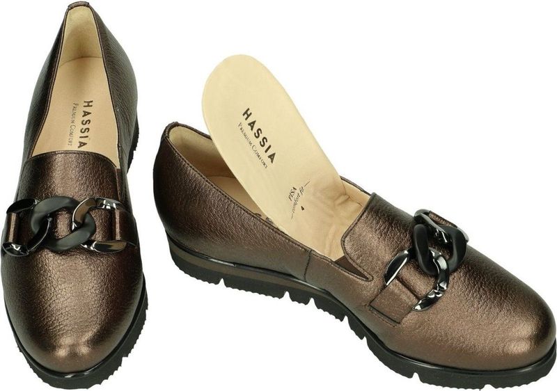 Hassia - Mocassins - Brons - Leder - Artikel 4-30 1539 Pisa G Vario Fußbett