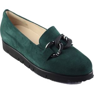 Hassia - Pisa - Instapper - Groen - Calfssuede - Zwarte Rubberzool