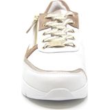 Hassia - Dames Sneakers - Veelkleurig - Leer - Bordeaux en Camel