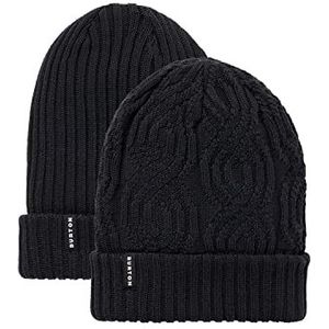 Burton Recycled omkeerbare beanie-muts voor dames, true black, Eén maat