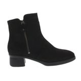 Hartjes - Zwarte Enkellaarsjes Dames met Dubbele Rits