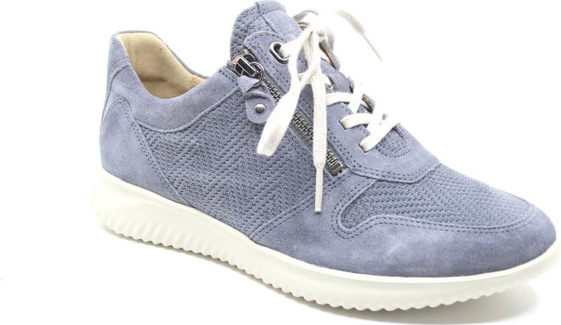 Hartjes - Breeze Shoe - Dames Veterschoenen - Jeansblauw - Suède Leer