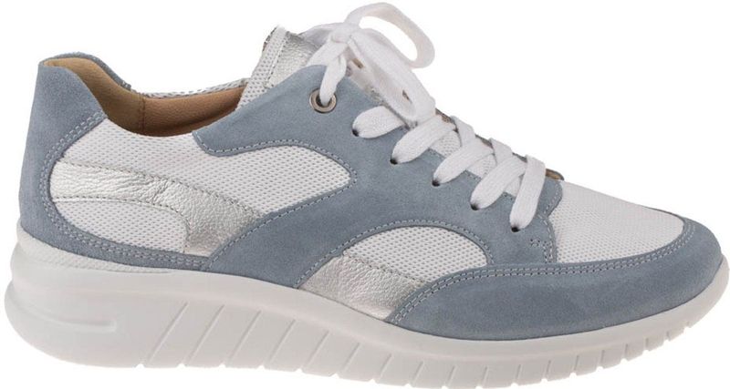 Hartjes - Wave Shoe - Lage Sneakers - Wit/Blauw - Lichtgewicht - Wijdte G½
