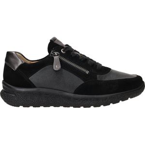 Hartjes - 162.1617/31 - Dames Veterschoenen - Zwart - Leer/Suede - Wijdte K