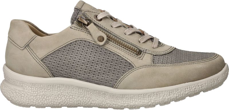 Hartjes - Sneakers - Beige - Leer - Veter- en Ritssluiting