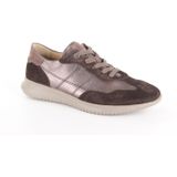 Hartjes - Breeze - Sportieve Dames Veterschoen - Donkerbruin/Brons - Leer/Suede