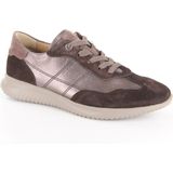 Hartjes - Breeze - Sportieve Dames Veterschoen - Donkerbruin/Brons - Leer/Suede