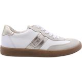 Paul Green - 5437 - Veterschoenen - Beige Suède/Wit Leer/Goud Metallicleer