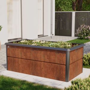 vidaXL Plantenbak met kas verhoogd 100x100x85 cm zilverkleurig vidaXL Plantenbak met kas verhoogd 100x100x85 cm zilverkleurig