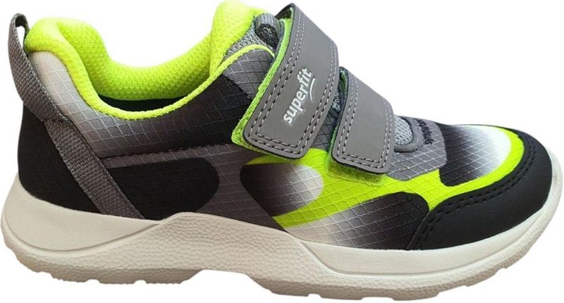 Superfit - Rush - Lage Waterdichte Sneakerschoen - Grijs/Zwart - Leder en Gore-tex