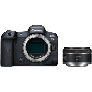 Canon EOS R5 systeemcamera Zwart + RF 50mm f/1.8 STM