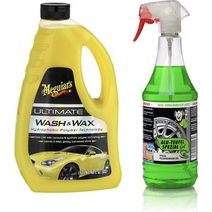 Meguiars - Ultimate Wash & Wax - Autoshampoo - 1,42L - Alu-Teufel Spezial - Velgenreiniger - 1L