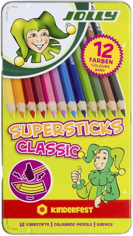 JOLLY SUPERSTICKS CLASSIC KINDERFEST Buntstifte farbsortiert, 12 St.