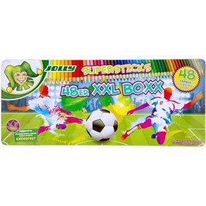 Jolly Supersticks Classic kleurpotloden Voetbal XXL Boxx 48 stuks