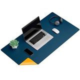 sax design Schreibtischunterlage Kunstleder blau/gelb