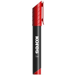 Kores - K-Marker XP1: rode permanente marker, ronde punt met waterdichte en geurarme inkt, voor alle oppervlakken, verpakking van 12 stuks