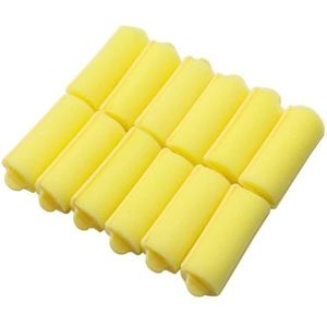Haarrollers 12 stuks 2/3 cm spons haarkrultang schuimrollers haarstylingtools DIY roze/geel krullen gemakkelijk gereedschap haaraccessoires haarkrulspelden (kleur: 2 cm - geel)