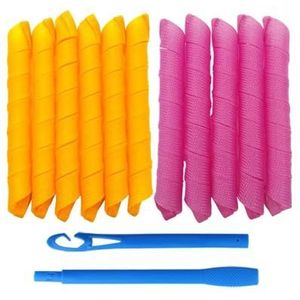 Haarrollers haarrollers (30/45/55/65 cm) niet golfvorm spiraal ronde krullen krultang zachte haarkrulspelden magische haarrollers doe-het-zelf haarkrulspelden (kleur: 45 cm, 10 stuks)