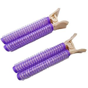 Haarrollers 2 stuks pony haarwortel pluizige haarclips luie haarclips haar top styling krultang draagbare haarclips haarrollers haarkrulspelden (kleur: paars)