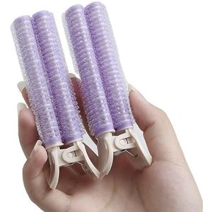 Haarrollers 2 stuks pony haarwortel pluizige luie haarclips haar top styling haarspelden haarrollers pony krultang krultang haarclips krulspelden gereedschap haarkrulspelden (kleur: paars)