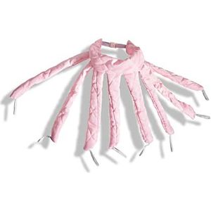 Haarrollers lui haar krultang haarrollen hitteloze krulstaaf hoofdband krullen zijden lint slapen zachte golf vormers geen warmte krullen lint haarkrulspelden (kleur: roze)