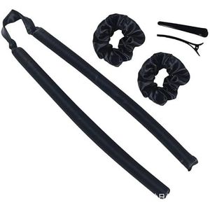 Haarrollers haaraccessoires hitteloze krullen schoonheid krullende producten krultang krultang flexistaven magische kappersgereedschap haarschuimrollers haarkrulspelden (kleur: type E-zwart)
