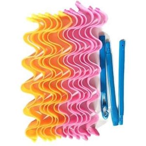 Haarrollers zachte haarkrulspelden hitteloze doe-het-zelf magische golf krullen rollen haaraccessoires krultang permanent bar zonder warmte voor haargereedschap haarkrulspelden (kleur: 12 stuks 50 cm)