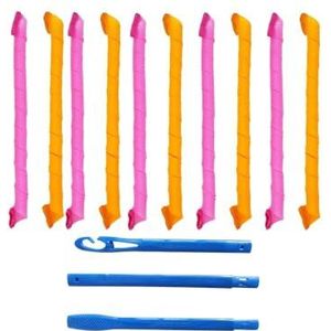 Haarrollers haarrollers (30/45/55/65 cm) niet golfvorm spiraal ronde krullen krultang zachte haarkrulspelden magische haarrollers doe-het-zelf haarkrulspelden (kleur: 65 cm 10 stuks)
