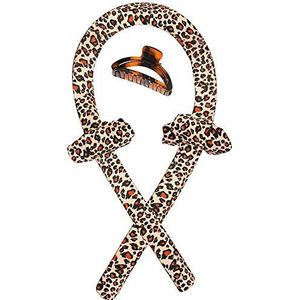 Haarrollers haaraccessoires hitteloze krullen schoonheid krultang krultang flexistaven magische kappersgereedschap haarschuimrollers haarkrulspelden (kleur: type B-luipaard)