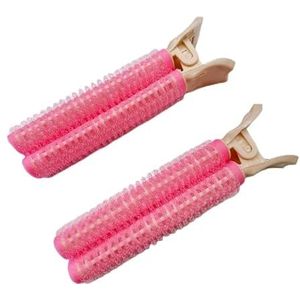 Haarrollers 2 stuks pony haarwortel pluizige haarclips luie haarclips haar top styling krultang draagbare haarclips haarrollers haarkrulspelden (kleur: roze)