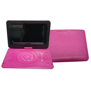 Draagbare dvd-speler HD draagbaar roterend scherm Smart TV VCD DVD-speler SD-kaart USB-videospeler met oplaadbare batterij met een roterend HD-scherm (Color : Pink, Size : 1)