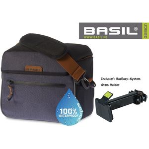 Basil Stuurtas Miles - 26 x 16 x 23 cm cm Waterproof Donkergrijs – Incl. BasEasy bevestigings beugel