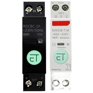 1 STUK MCB Intelligente Beveiligingsschakelaar Overstroom- en onderspanningsbeveiliging Elektrische Energiemeting 1-63A Draadloze Afstandsbediening Schakelaar (Kleur: 40A, Maat: Single Functie)