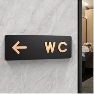 Toiletbord eenvoudige mannen en vrouwen badkamer borden toilet openbaar toilet gids teken index hotel links en rechts acryl toilet prompt teken (kleur: 4, maat: 24 x 8 cm)