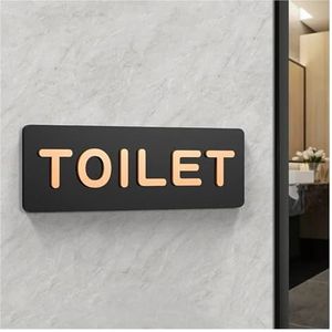 Toilet bewegwijzering toilet signage mannen en vrouwen badkamer borden toilet openbaar toilet gids hotel naar links en rechts acryl toilet prompt teken voor thuis bedrijf kantoor deur muur (kleur: 1,