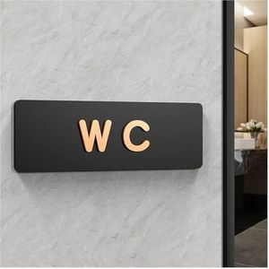 Toilet bewegwijzering toilet signage mannen en vrouwen badkamer borden toilet openbaar toilet gids hotel naar links en rechts acryl toilet prompt teken voor thuis bedrijf kantoor deur muur (kleur: 2,