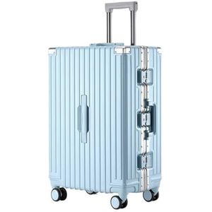 Koffer Reiskoffer Aluminium frame Bagage op demper Universeel wiel Wachtwoord Business case Multifunctioneel (Color : Glacier Blue Aluminu, Size : 26 Inch)