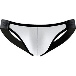 Mens Sexy Jock Bandjes Slips Steek Onderbroek Bikini Bulge Pouch Ondergoed Thongs G Strings Jockstrap Athlelic Supporter (Color : White, Size : S)