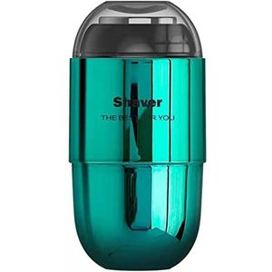 Elektrisch scheermes voor mannen, mini elektrisch scheerapparaat scheermes scheren baard machine voor mannen droog nat baard trimmer oplaadbaar (kleur: groen)