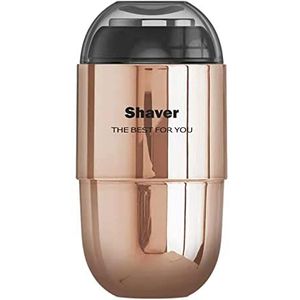 Elektrisch scheermes voor mannen, mini elektrisch scheerapparaat scheermes scheren baard machine voor mannen droog nat baard trimmer oplaadbaar (kleur: goud)