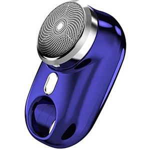 Elektrisch scheermes voor heren, mini scheren draagbaar elektrisch scheerapparaat voor mannen nat droog één knop mini reisscheermes elektrisch oplaadbaar (kleur: blauw)