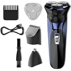 Elektrische Scheermes voor Mannen, 3 in 1 Professionele Elektrische Scheerapparaat Man Multifunctionele Baard Trimmer Scheermes voor Mannen 4D Drijvende Scheren Machine USB Oplaadbare