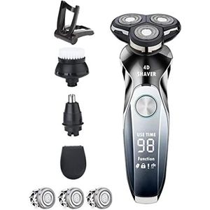 Elektrisch scheermes voor mannen, elektrisch scheerapparaat voor mannen mannen trimmer scheermes elektrisch scheerapparaat heren scheermachine USB opladen en waterdicht scheerapparaat elektrisch (kleur: A)